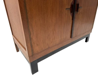 Art Deco Modernist Sideboard or credenza with Black Lacquered Top, 1930s